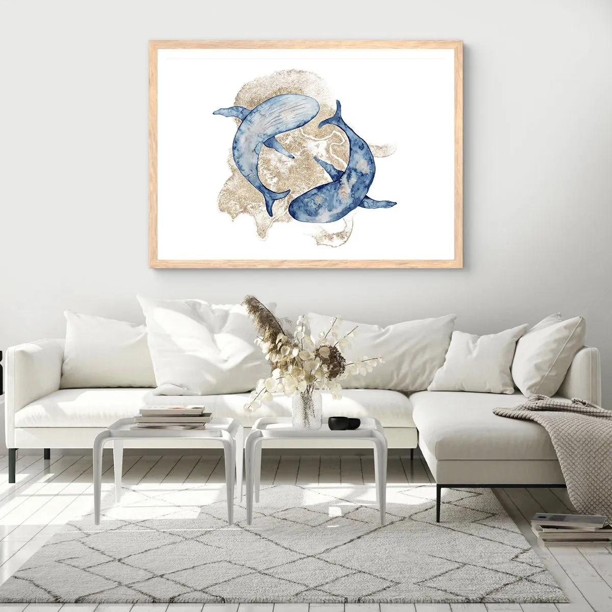 Pôster com moldura de carvalho claro - Amizade ou amor? - 70x50 cm