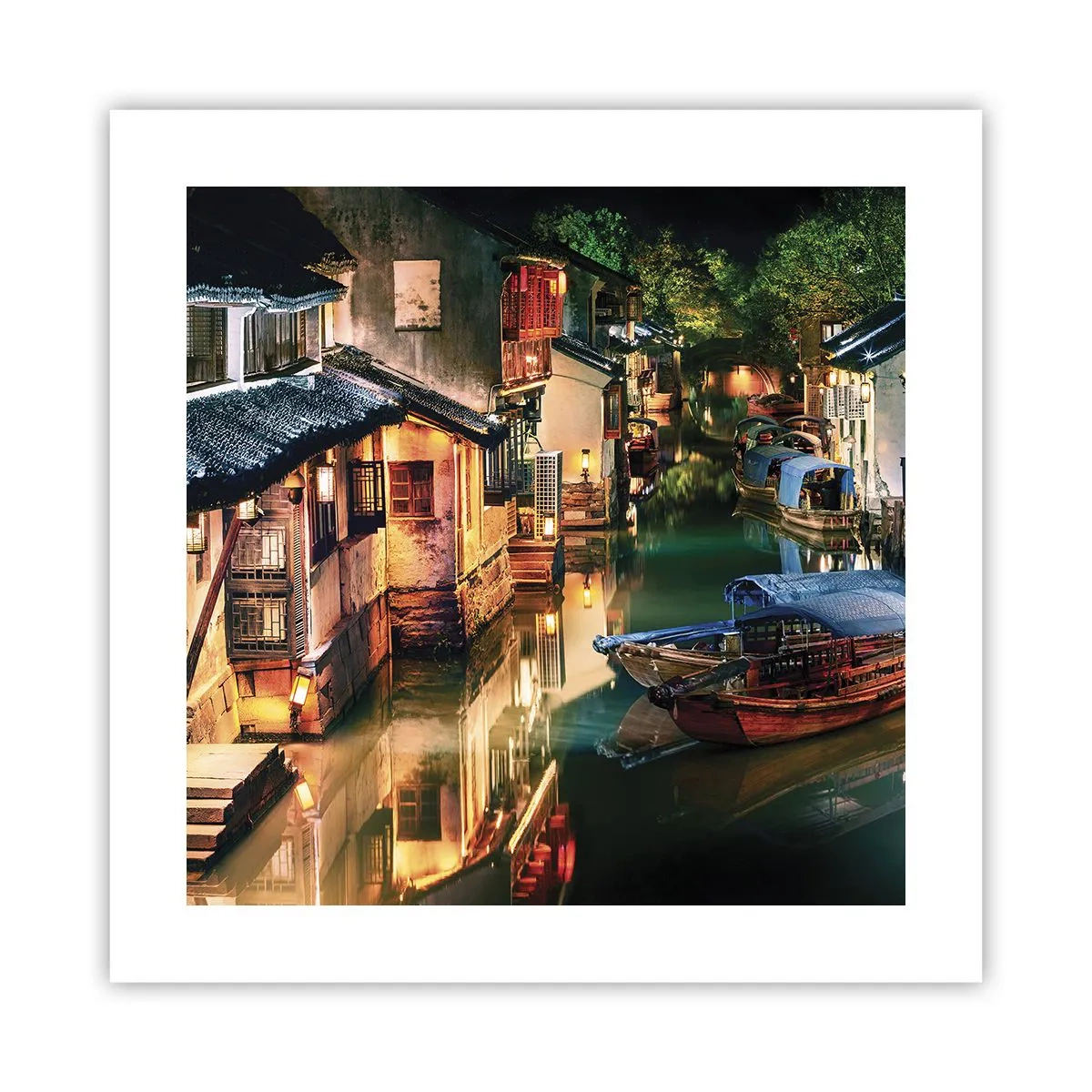 Pôster - Uma noite em uma rua chinesa - 40x40 cm
