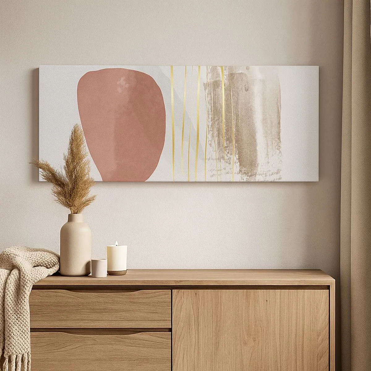 Quadro em tela - Colunata abstrata - 100x40 cm