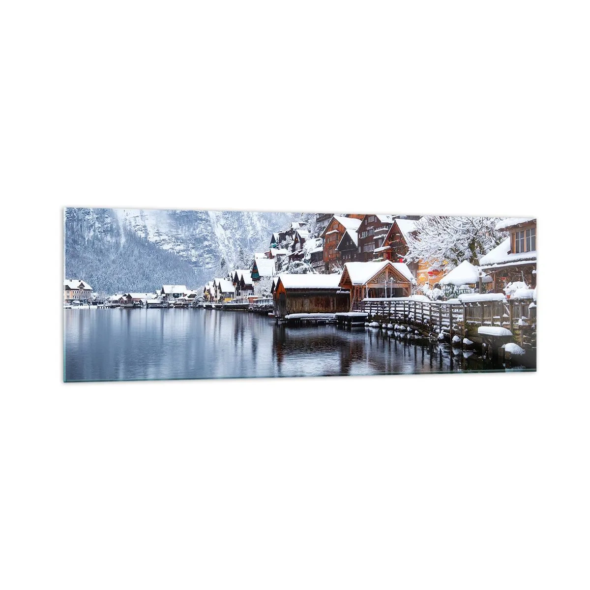Quadro em vidro - Na decoração de inverno - 160x50 cm