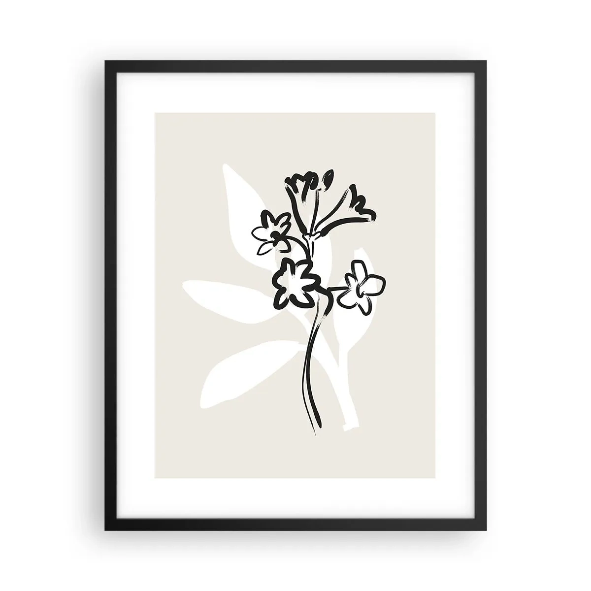 Pôster com moldura preta - Esboço para o herbário - 40x50 cm