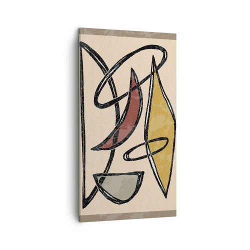 Quadro em tela - Composição – arcos e ovais - 45x80 cm