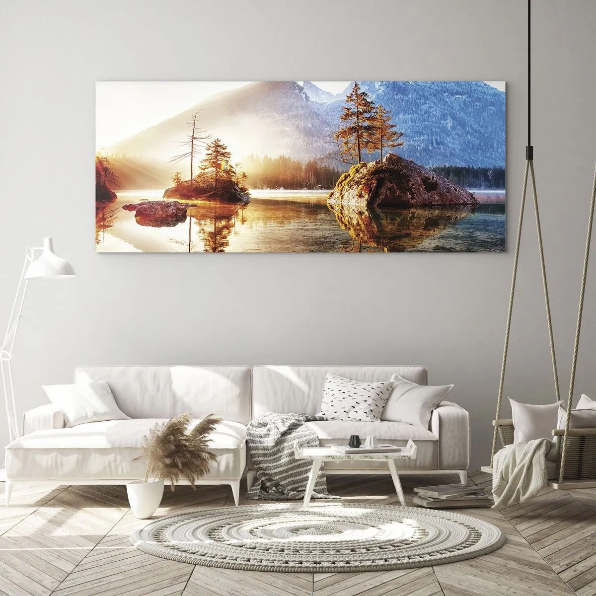 Quadro em vidro - A natureza sob uma nova luz - 100x40 cm