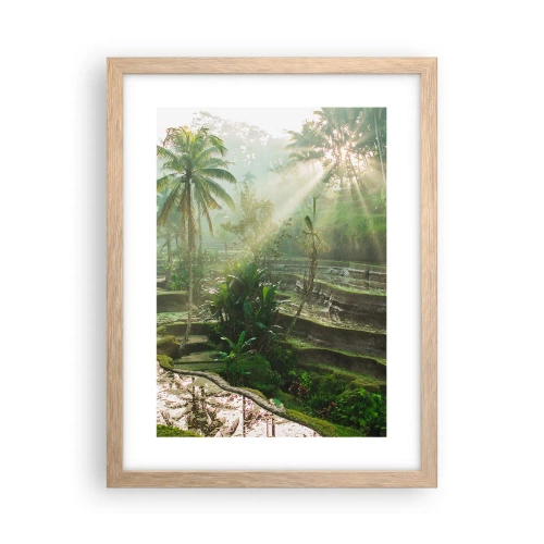 Pôster com moldura de carvalho claro - Crescer ao sol - 30x40 cm