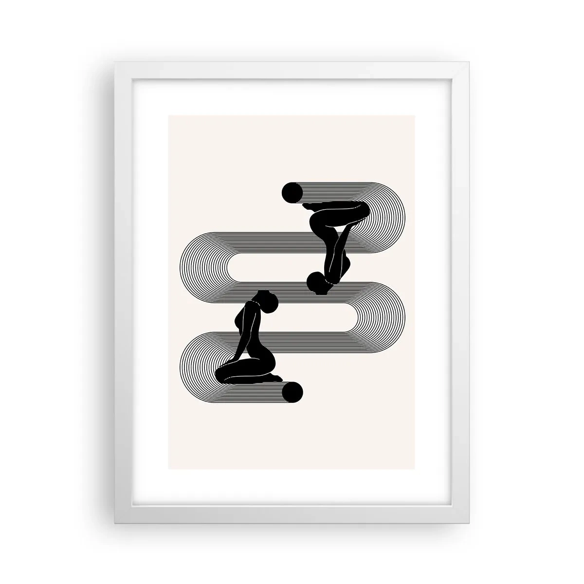 Pôster em moldura branca - Simetria sensual - 30x40 cm