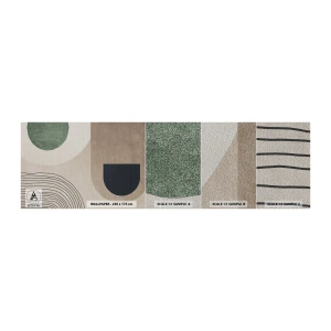Amostra de papel de parede Premium Sand - A gentileza do oval - Minimalismo, Pedaço, Abstração - 100x30 cm
