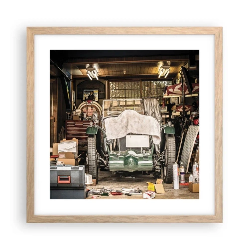 Pôster com moldura de carvalho claro - De volta ao passado - 40x40 cm