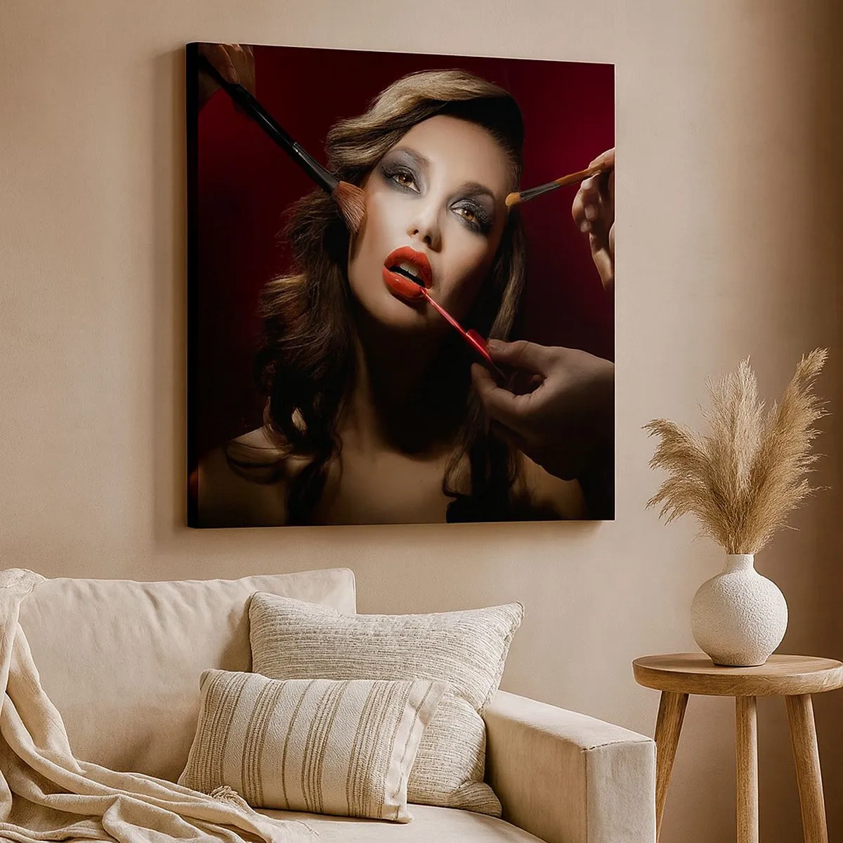 Quadro em tela - Bela sonhadora - 30x30 cm