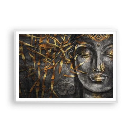 Pôster em moldura branca - Sinta a paz - 100x70 cm