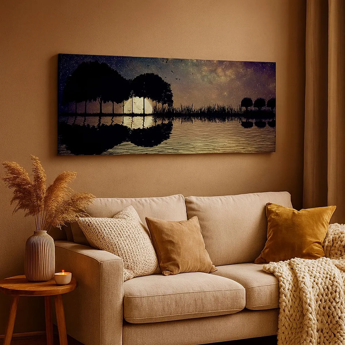 Quadro em tela - Uma noite no Fim do Mundo - 100x40 cm