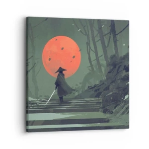 Quadro em tela - O guerreiro da lua vermelha - 30x30 cm