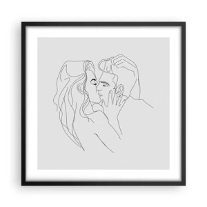 Pôster com moldura preta - Com a mesma linha - 50x50 cm