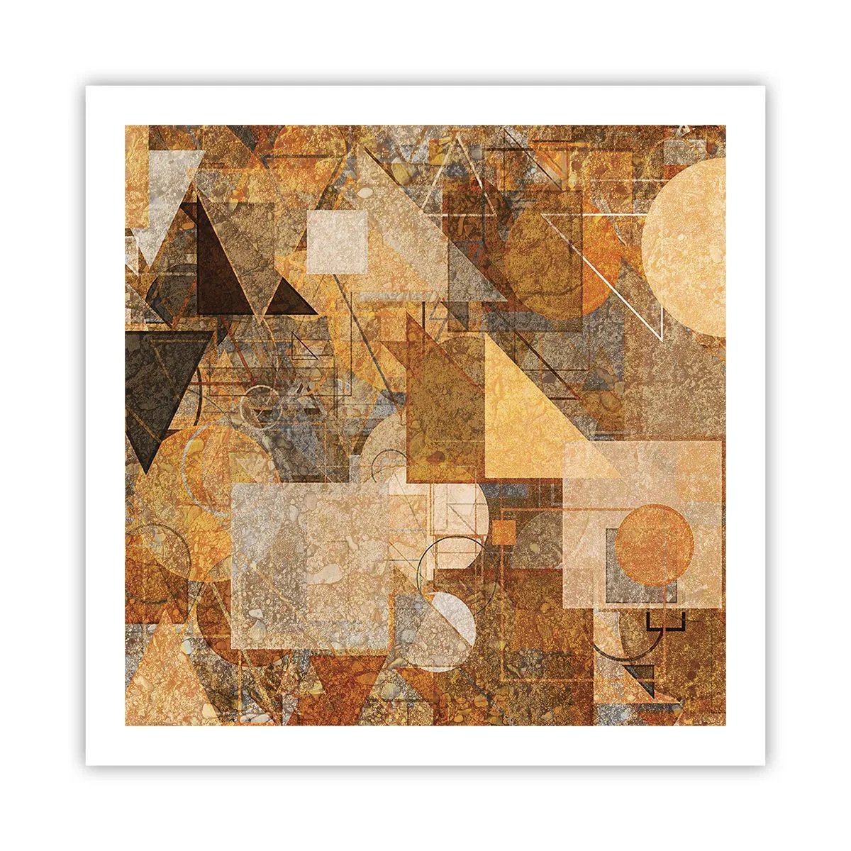 Pôster - Estudo Cubista em Bronze - 60x60 cm