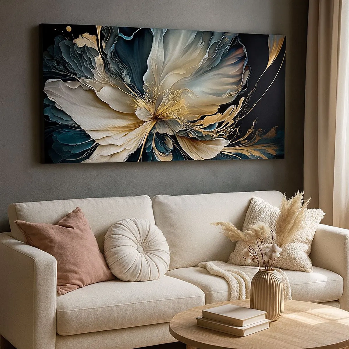 Quadro em tela - Flor de samambaia de conto de fadas - 100x40 cm