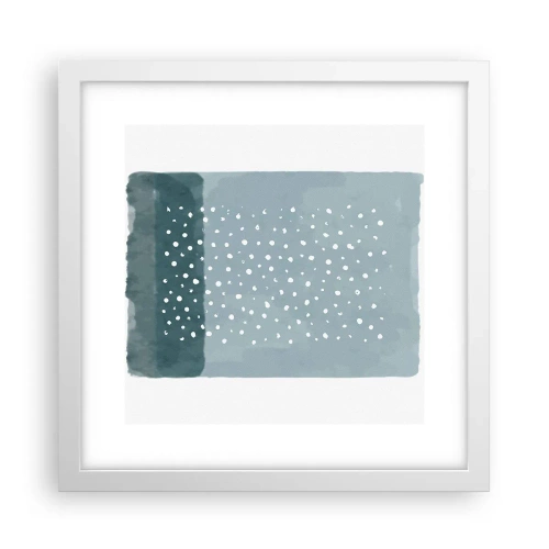 Pôster em moldura branca - Cultivado em azul - 30x30 cm