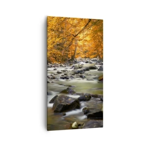Quadro em tela - Um riacho na floresta dourada - 55x100 cm