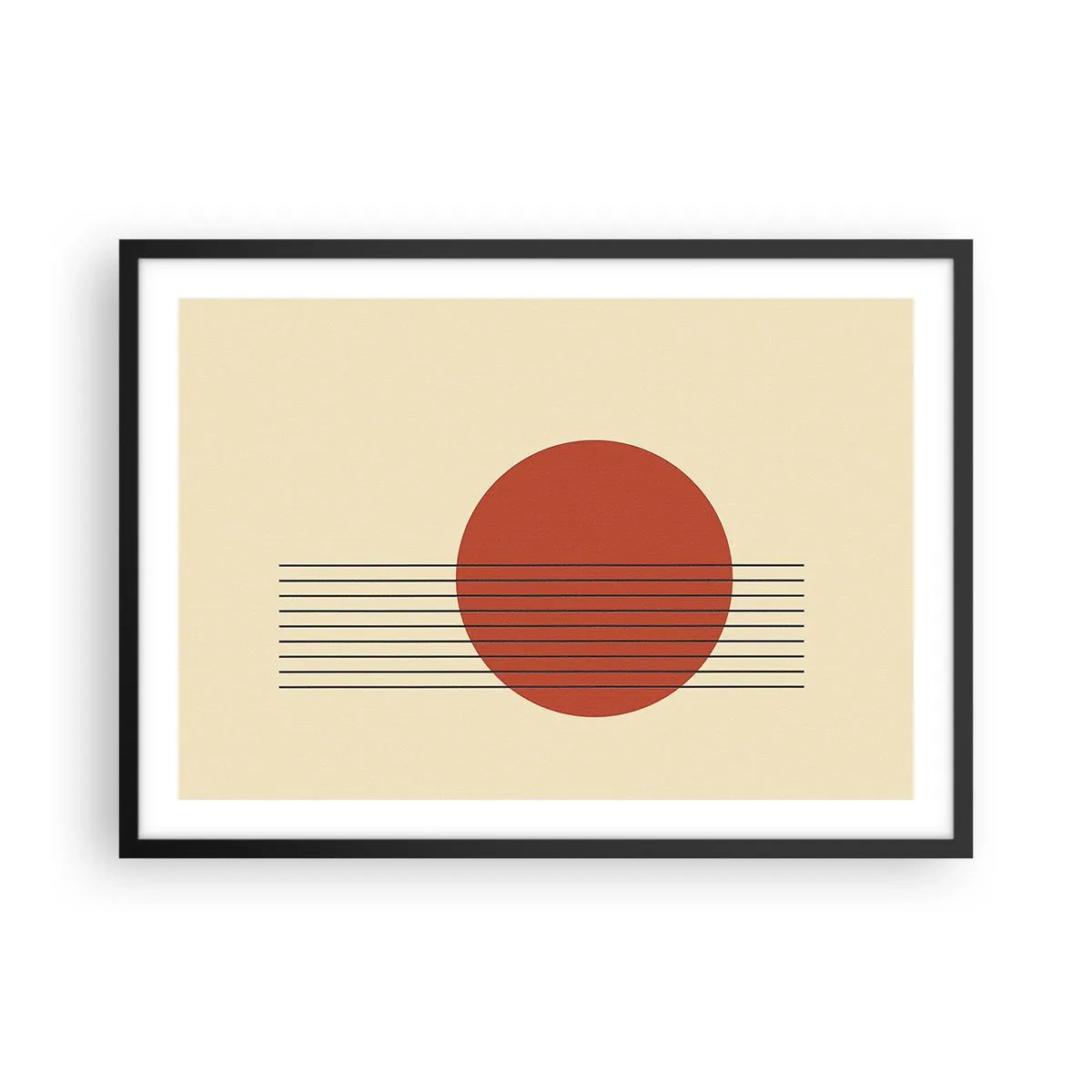 Pôster com moldura preta - Em círculo e mais além - 70x50 cm