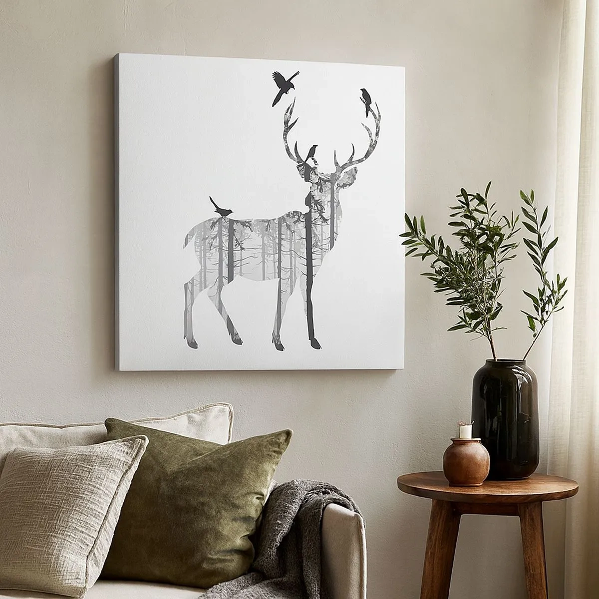 Quadro em tela - Bom espírito da floresta - 30x30 cm