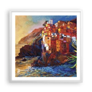 Pôster em moldura branca - Vibrações italianas - 60x60 cm