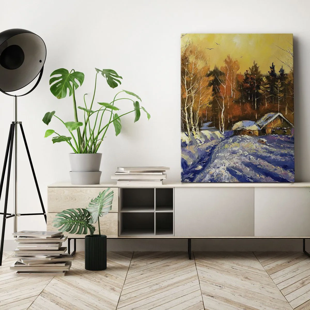 Quadro em tela - Impressão de inverno ao sol - 80x120 cm