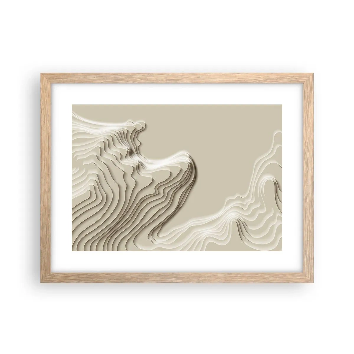 Pôster com moldura de carvalho claro - Topografia da arte - 40x30 cm