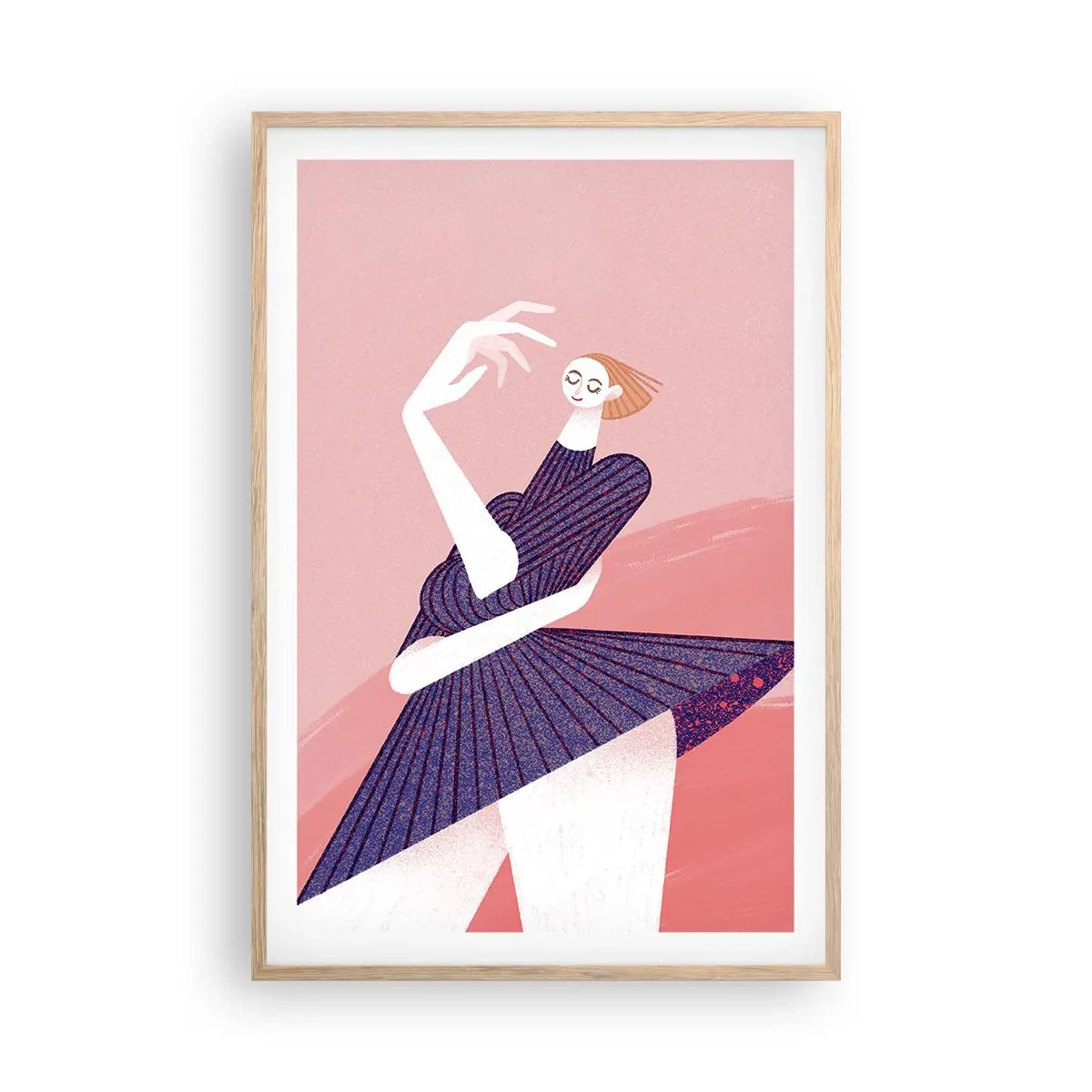 Pôster com moldura de carvalho claro - Cada passo é um cinto de dança - 61x91 cm