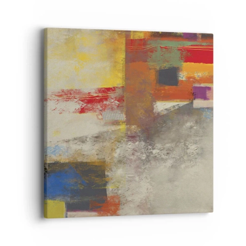 Quadro em tela - Geometria das cores - 40x40 cm