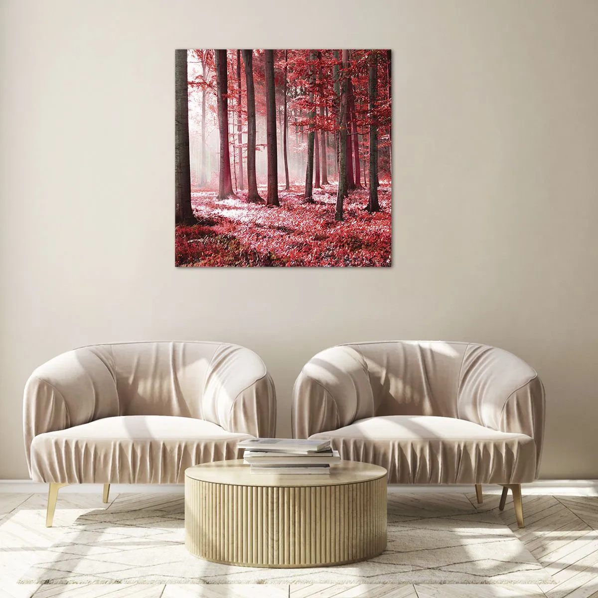 Quadro em vidro - O vermelho também é belo - 60x60 cm