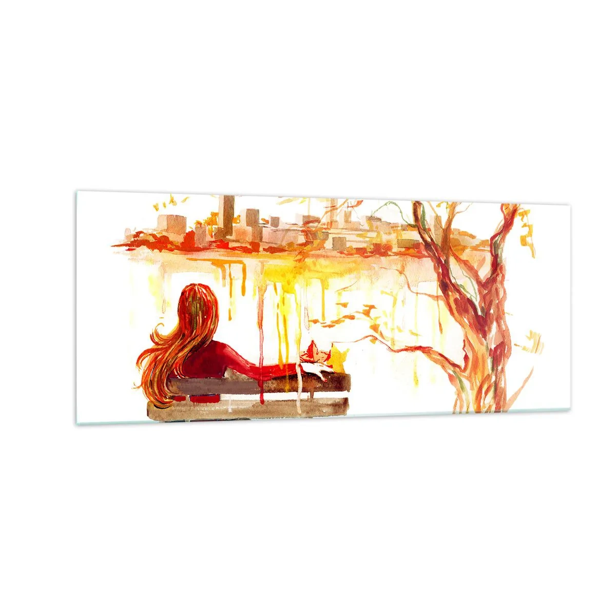 Quadro em vidro - Um momento de reflexão - 100x40 cm