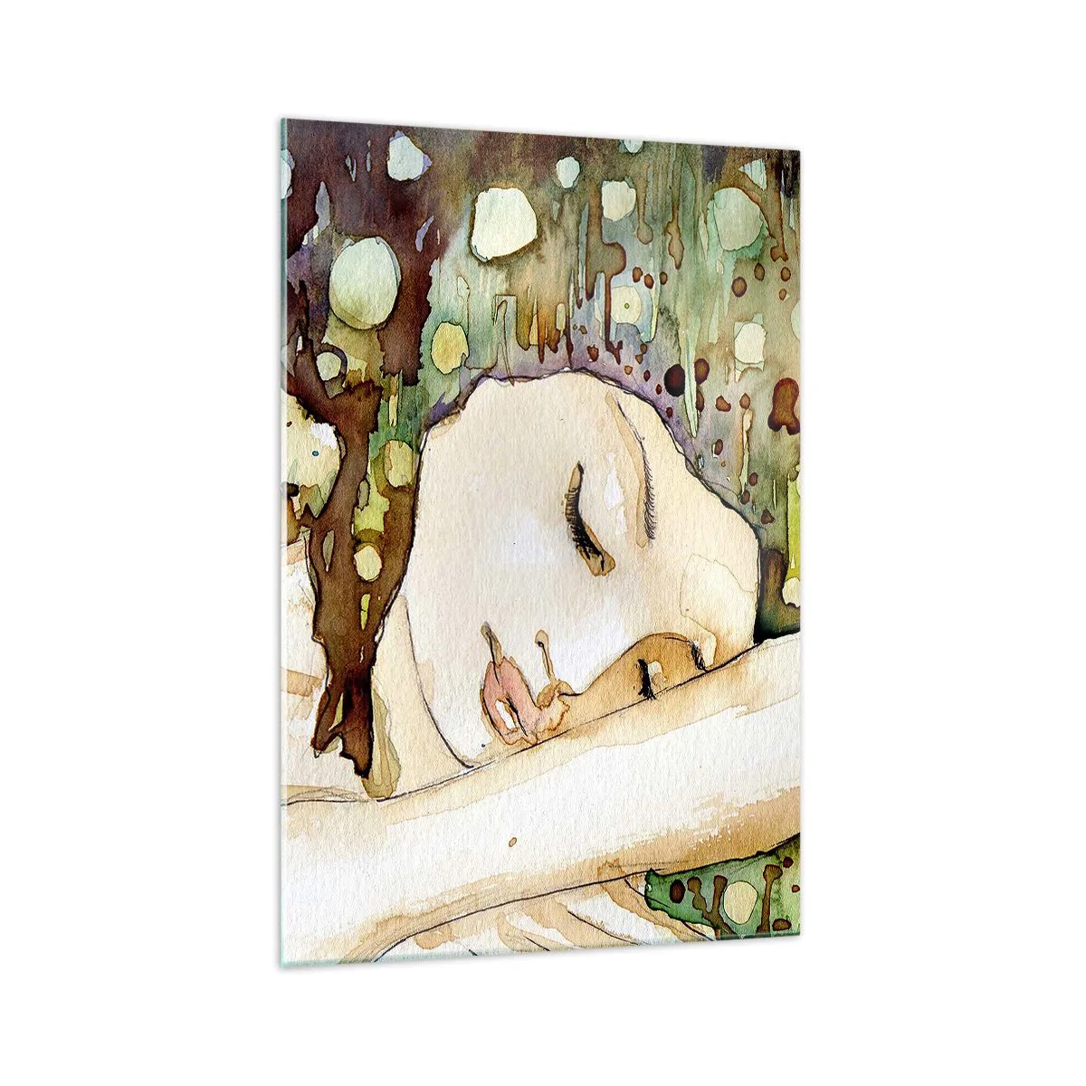 Quadro em vidro - Um sonho Violeta Esmeralda - 70x100 cm