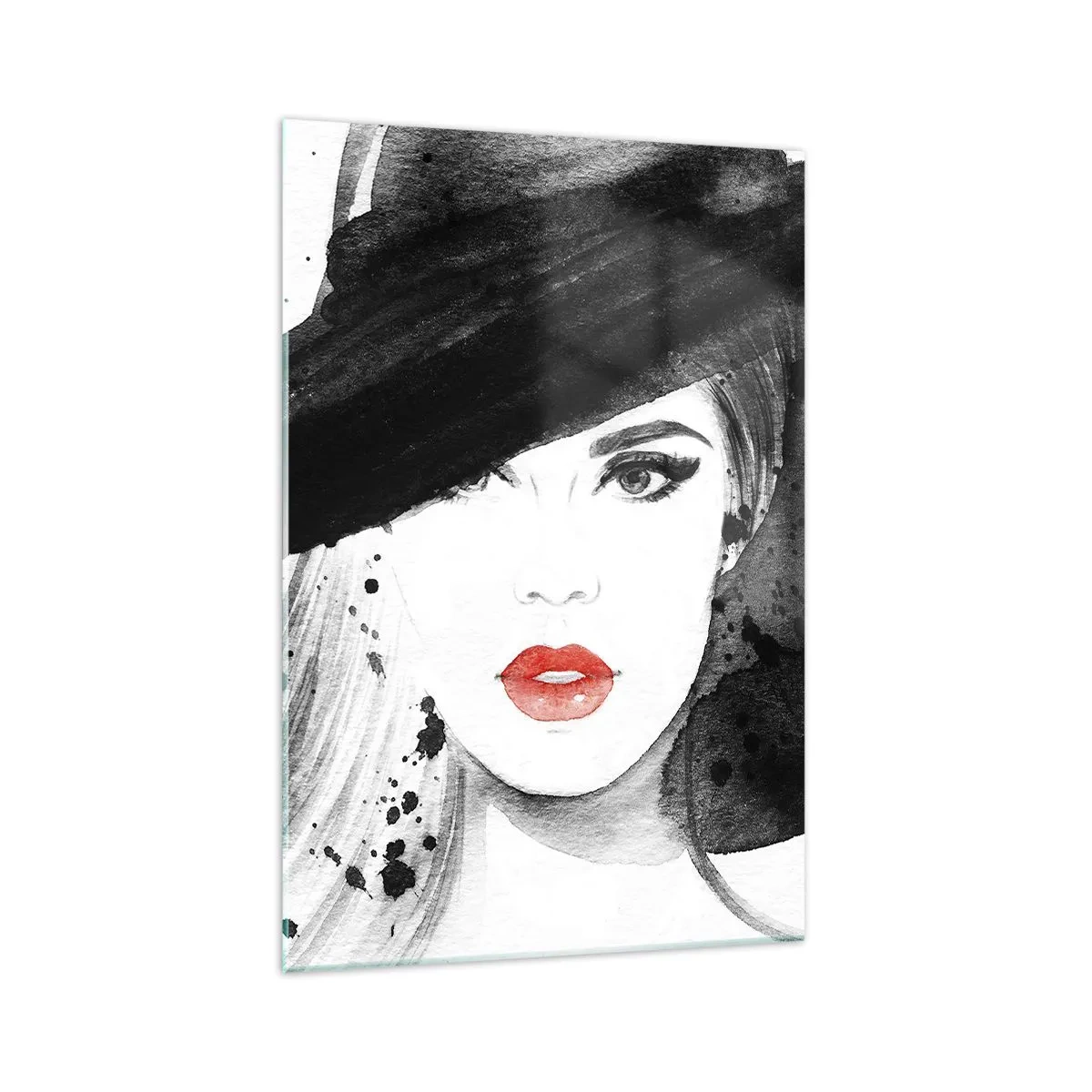 Quadro em vidro - Dama de Preto - 70x100 cm