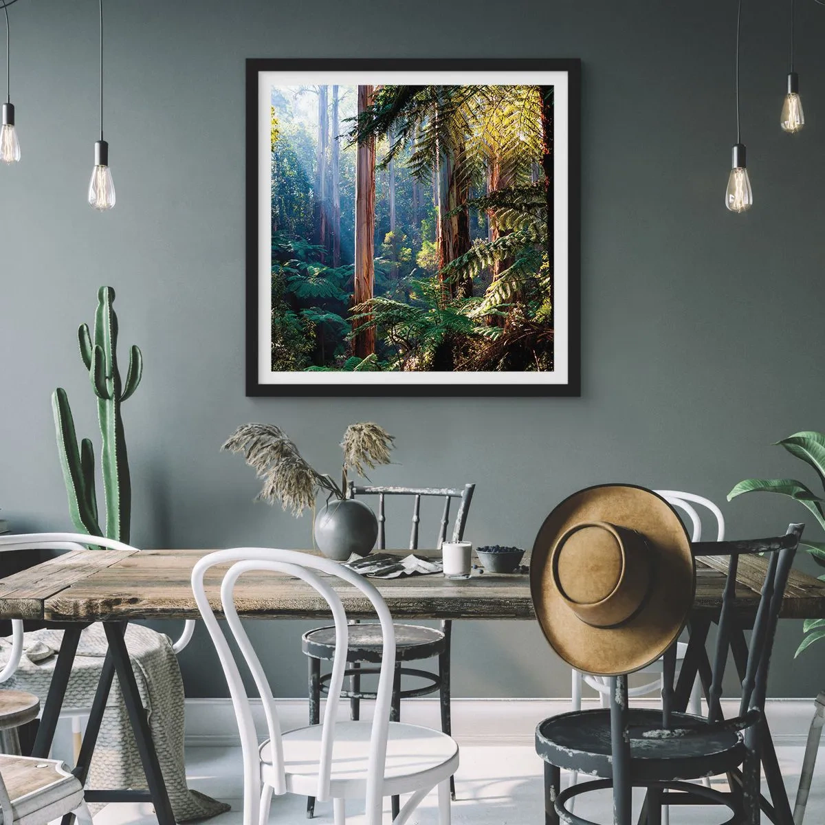 Pôster com moldura preta - Um conto de fadas da floresta - 60x60 cm