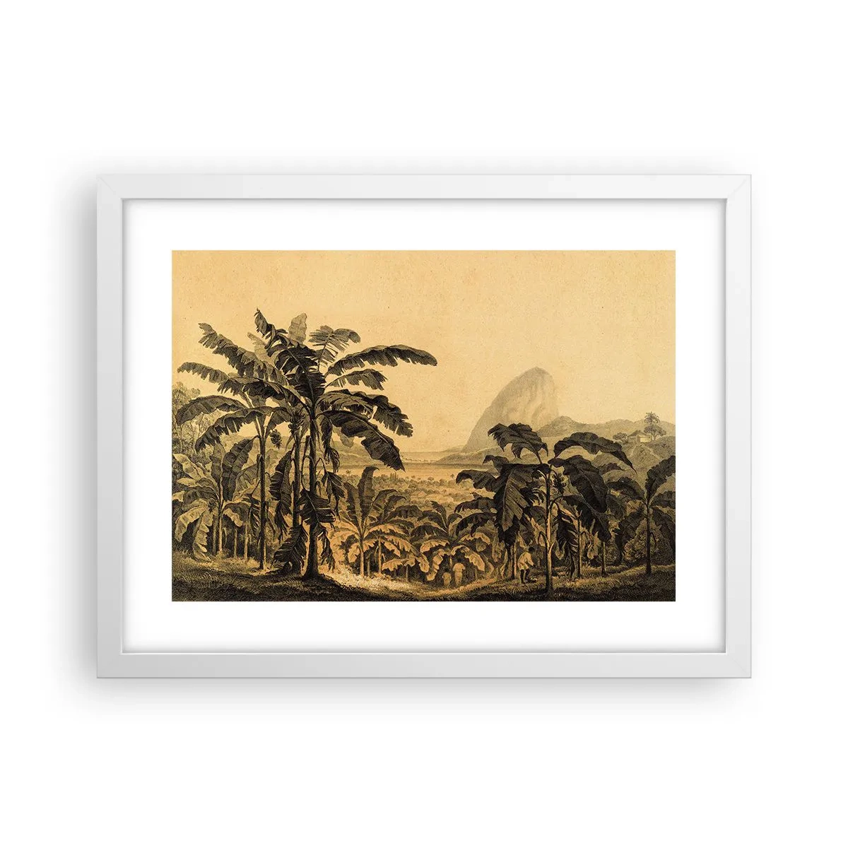 Pôster em moldura branca - num clima colonial - 40x30 cm
