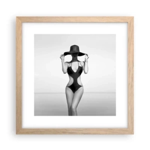 Pôster com moldura de carvalho claro - Meu nome é: Elegância - 30x30 cm