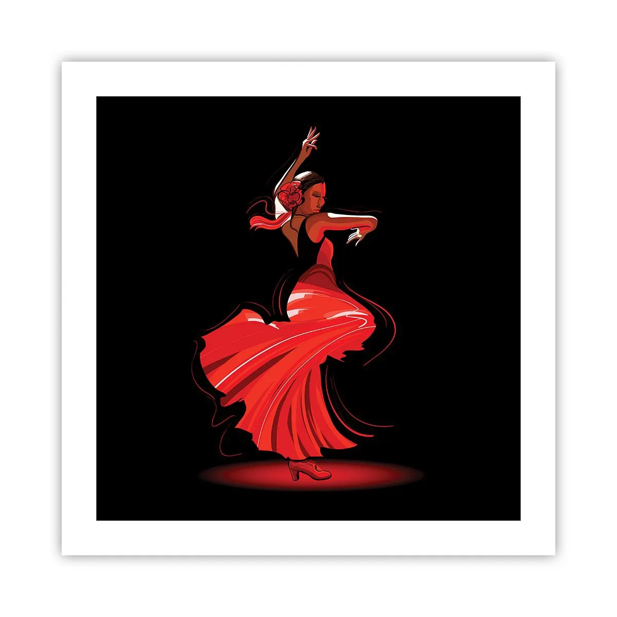 Pôster - O espírito ardente do flamenco - 50x50 cm
