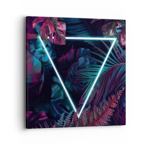Quadro em tela - Jardim estilo discoteca - 40x40 cm