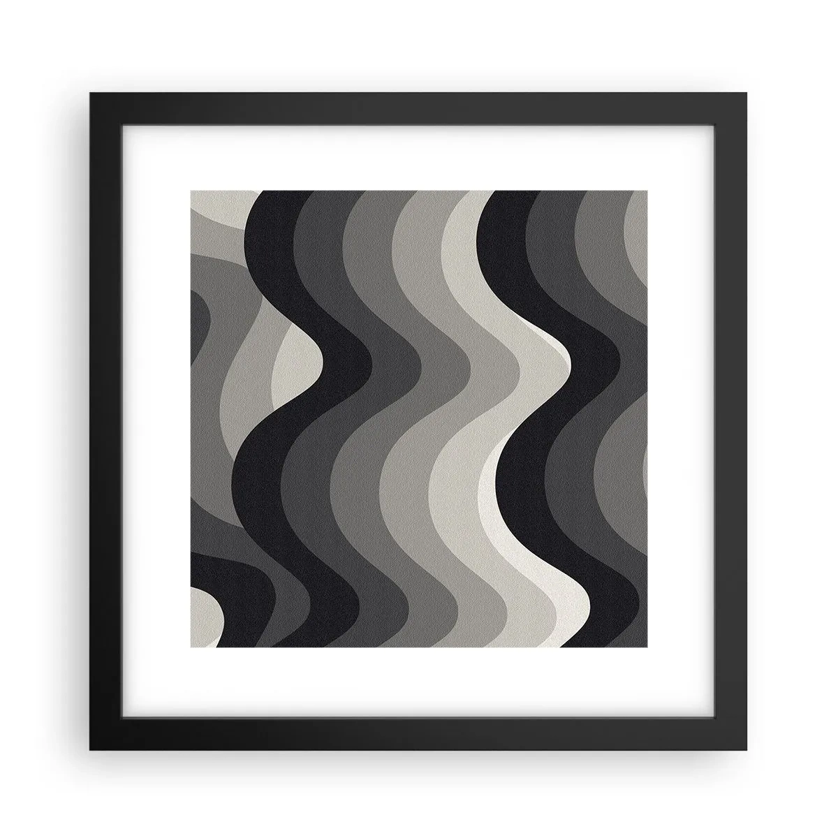 Pôster com moldura preta - Onda após onda - 30x30 cm