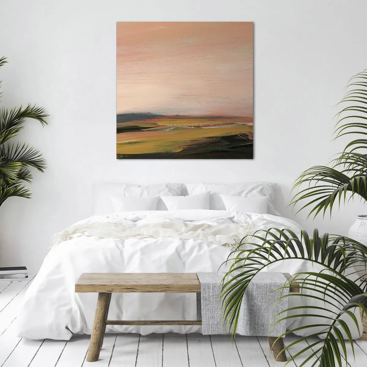 Quadro em tela - Em tons rosa - 60x60 cm