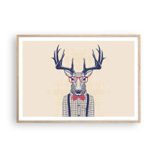 Pôster com moldura de carvalho claro - Extravagância engraçada - 100x70 cm