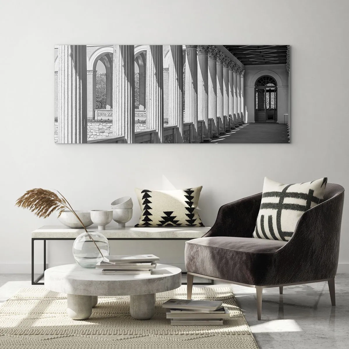 Quadro em vidro - Arcada ensolarada - 100x40 cm