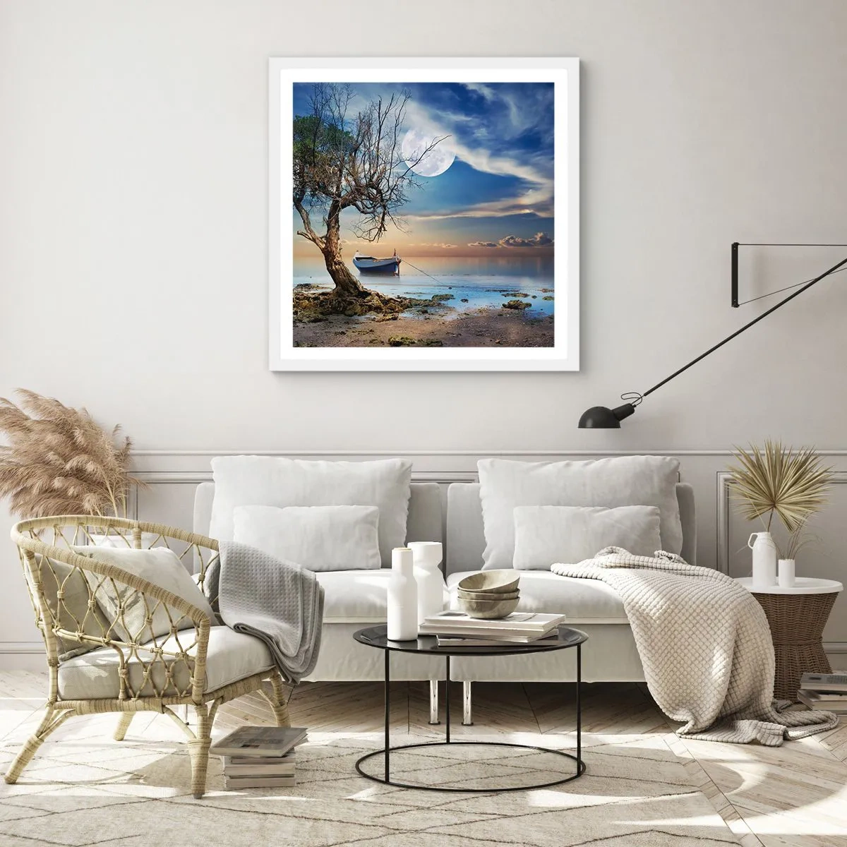 Pôster em moldura branca - É este o fim ou o começo? - 50x50 cm