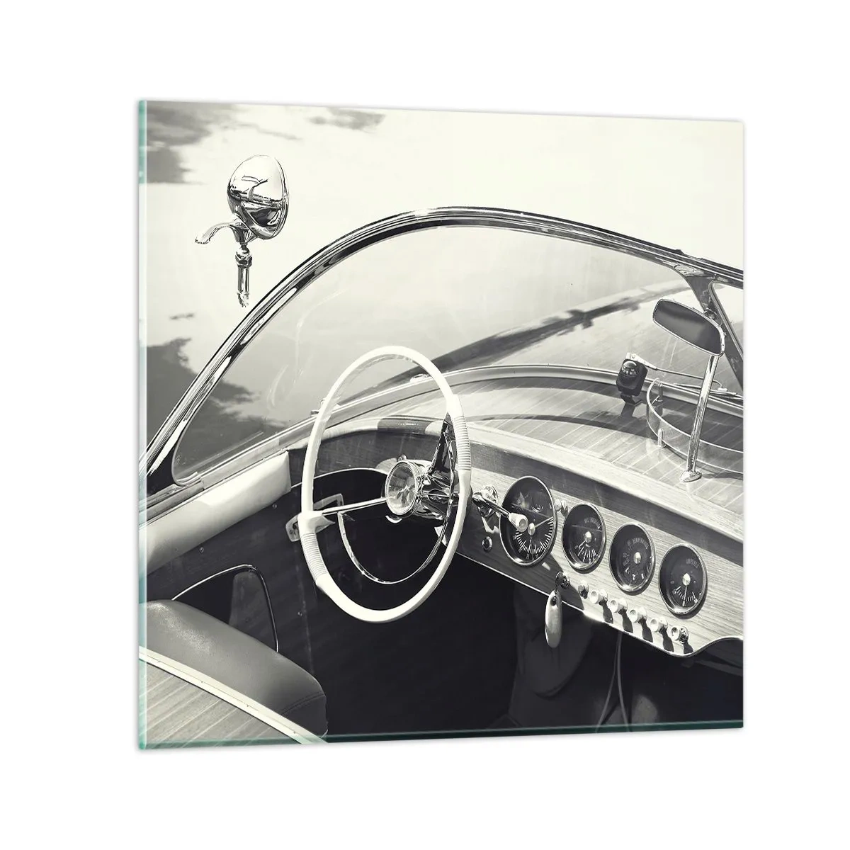 Quadro em vidro - Tempo para os ricos - 40x40 cm