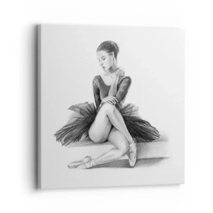 Quadro em tela - Encantada pela dança - 30x30 cm
