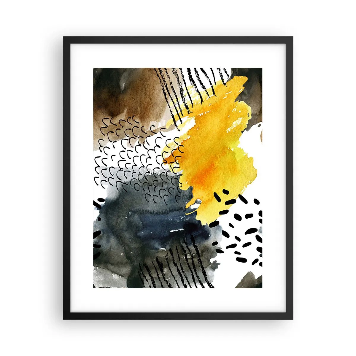 Pôster com moldura preta - Reunião dos elementos da natureza - 40x50 cm
