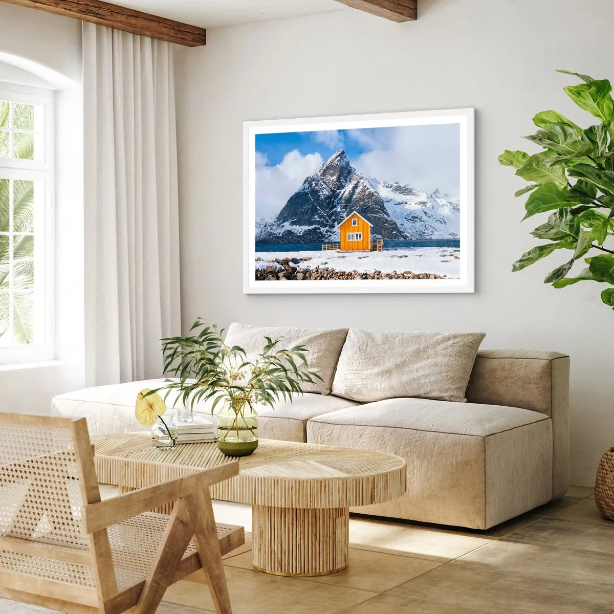 Pôster em moldura branca - Feriados escandinavos - 91x61 cm