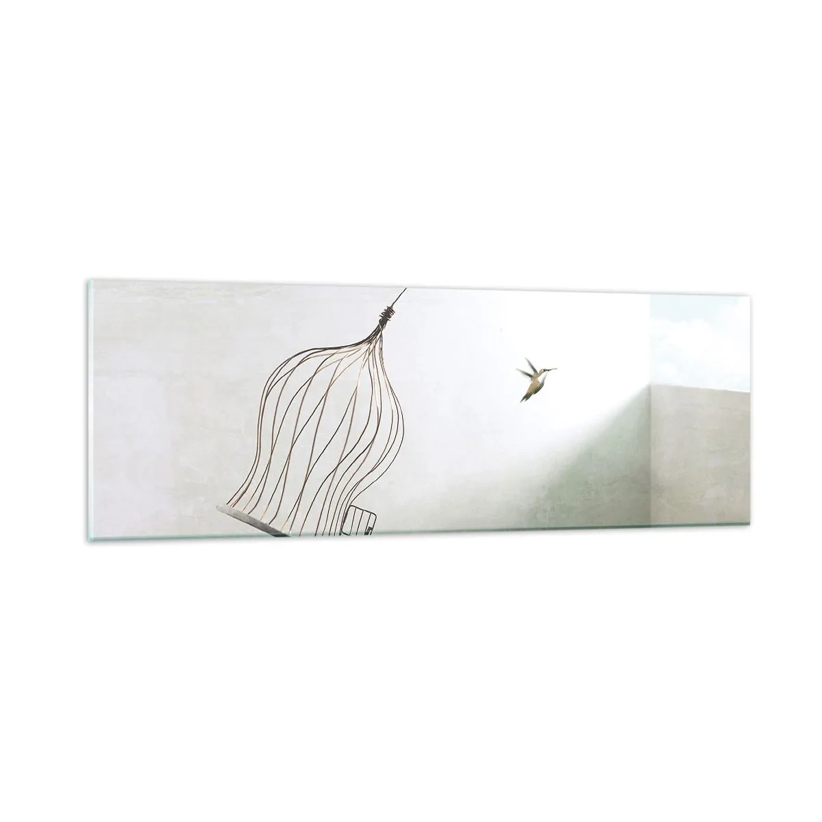 Quadro em vidro - Enfim a liberdade - 90x30 cm