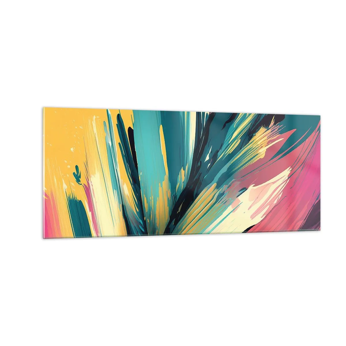 Quadro em vidro - Composição – uma explosão de alegria - 100x40 cm