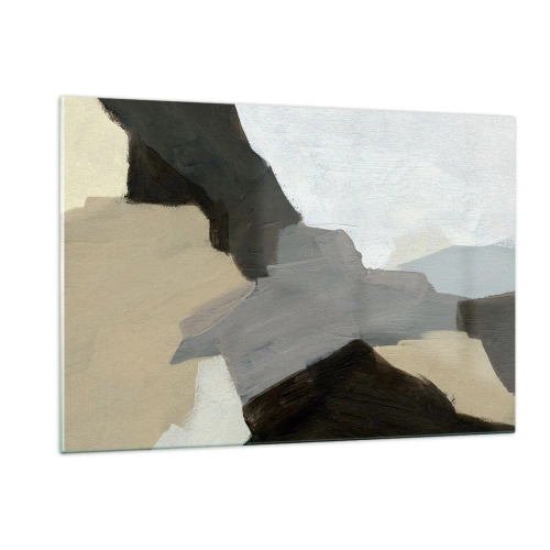 Quadro em vidro - Abstração: a encruzilhada do cinza - 120x80 cm
