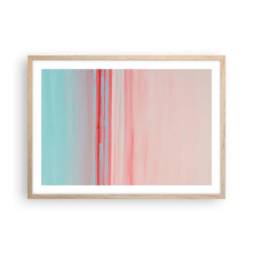 Pôster com moldura de carvalho claro - Abstração ao amanhecer - 70x50 cm
