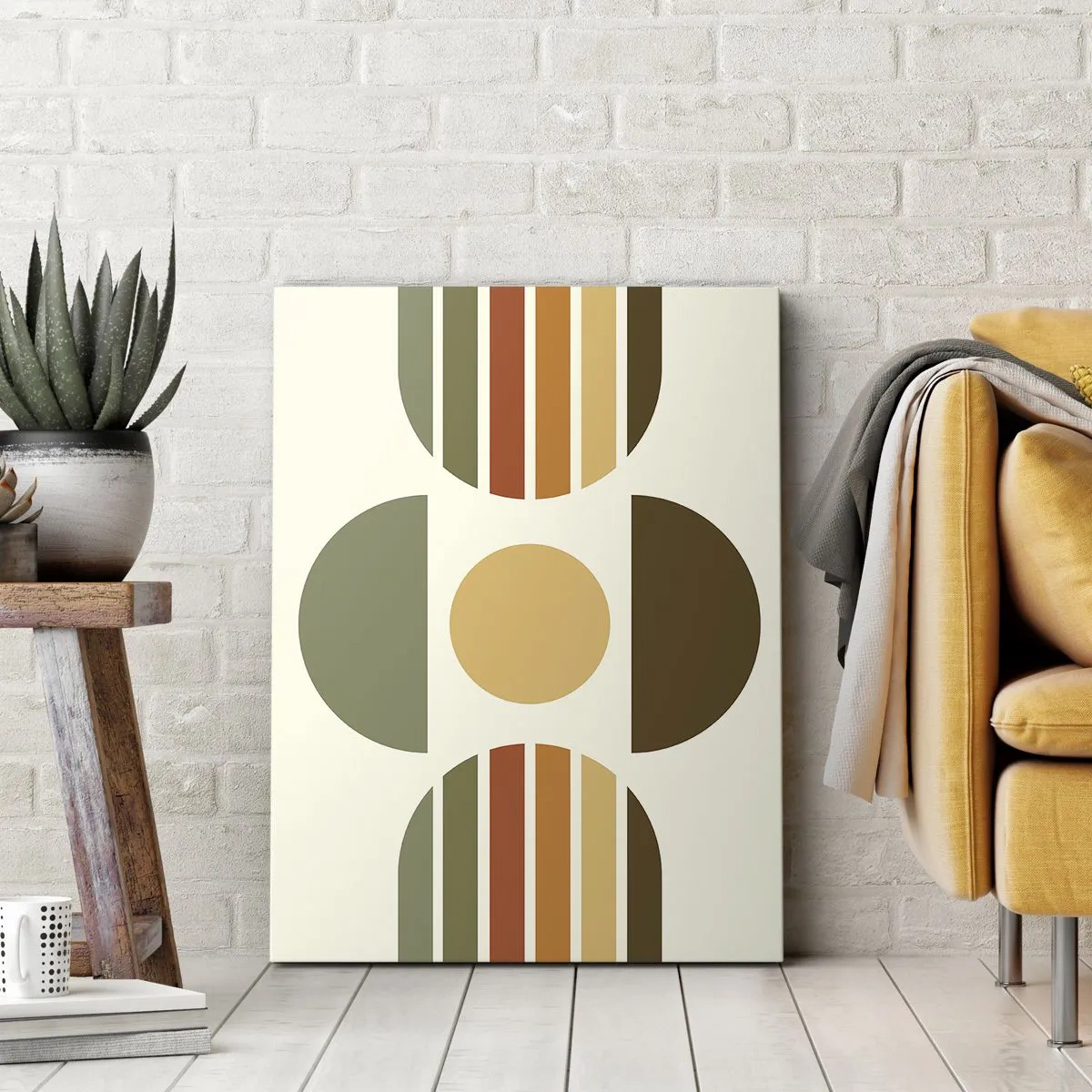 Quadro em tela - Em tons terrosos - 45x80 cm